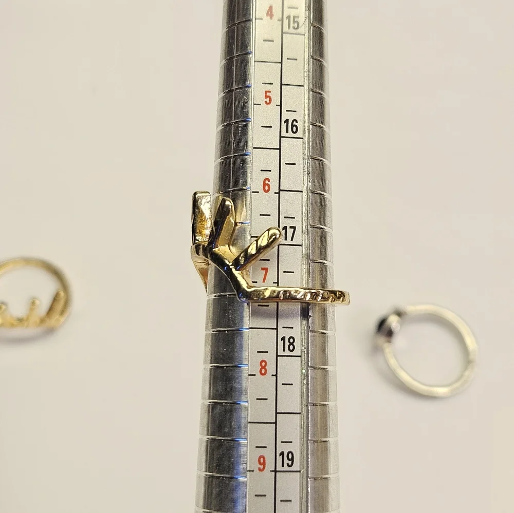 Sunburst Rings Size 7¼ Set of 3 Stackable Rings